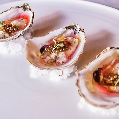 Oysters with decadent toppings